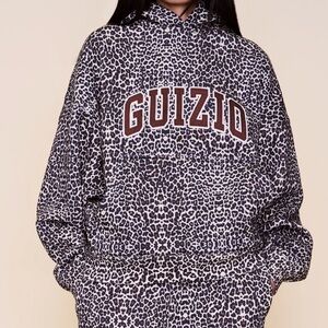 Danielle Guizio Leopard Print Hoodie